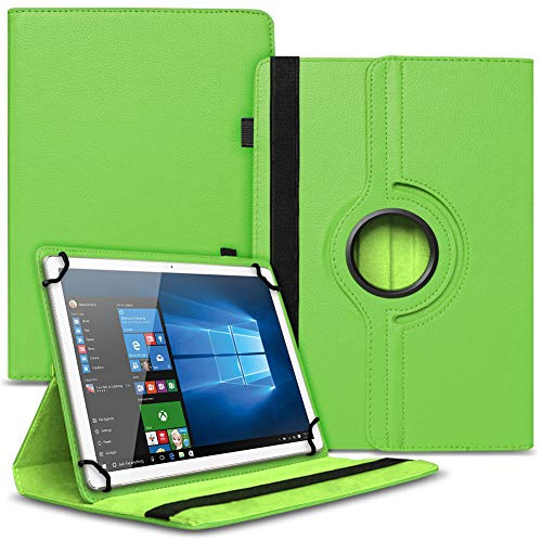 NAUCI Tablet Hülle kompatibel mit Telekom T Tablet 10,4 Zoll Tasche Schutzhülle Case Universal Cover aus Kunst-Leder Standfunktion 360° Drehbar, Farbe:Grün
