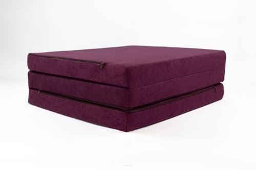 FORTISLINE Klappmatratze 195x60x9 cm, 3-teilige Faltmatratze H2, Gästematratze und Reisematratze mit waschbarem Bezug, Schaumstoff, Oeko-TEX, hergestellt in der EU