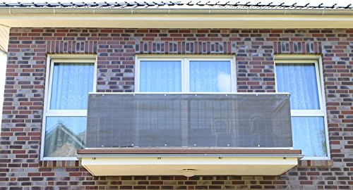 Smart Deko 90x300cm, Anthrazit PE Balkonsichtschutz, Balkonverkleidung, Windschutz, Sichtschutz und UV-Schutz für Balkon, Gartenanlagen, Camping und Freizeit (90x300cm, Anthrazit)