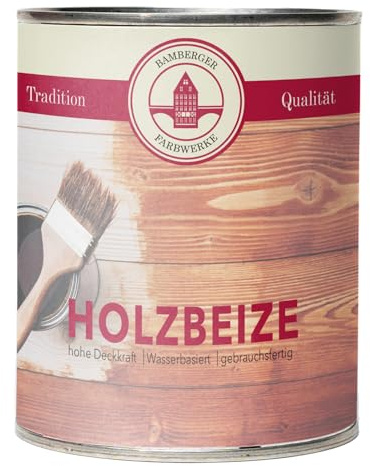 Bamberger Farbwerke Holzbeize Wasserbeize 2,5L (Eiche) | Tischlerbeize auf Wasserbasis für Möbel, Türen, Treppen und Massivholz – betont die Maserung, gleichmäßiges Ergebnis