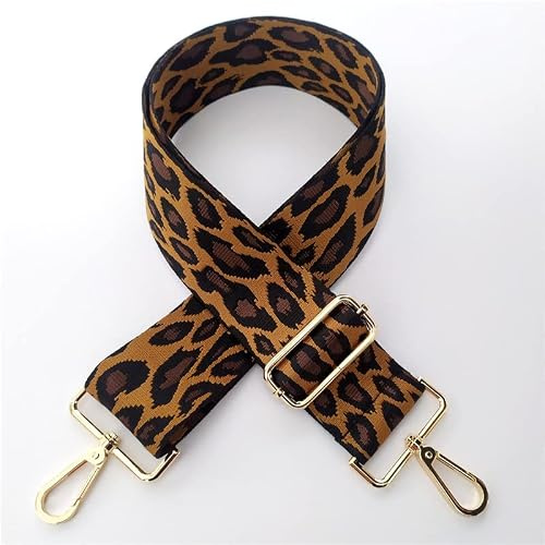 Verstellbarer Taschengurt für Handtaschen 5cm Breit Leopardenmuster Schulterriemen Umhängegurt Taschenriemen Damen Zubehör 80-130cm Schulterriemen für Schultertasche DIY Zubehör für Tasche Braun