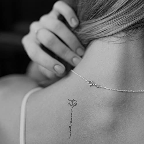 Inkster Tattoo Ohana Rose Tattoo | NEU: Verbesserte Qualität | Hautfreundlich & EU Kosmetikzertifiziert | hochwertige Temporäre Tattoos aus pflanzlichen Inhaltsstoffen | wasserfest