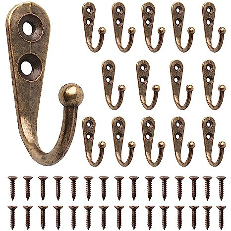 ZYDYRX 15 pcs Ganci Appendi Gancio Rustico Gancio Asciugamano Gancio Retrò Appendiabiti a Parete Gancio Bronzo