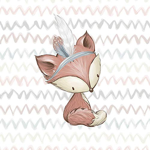 40x50cm Tiere French Terry Stoff Panel mit Fuchs - Waldtiere Sommersweat Stoffpanel zum Nähen für Kinder & Baby - keine Meterware - Füchse Stoffpanele & Kombistoff Stoffe Waldfreunde
