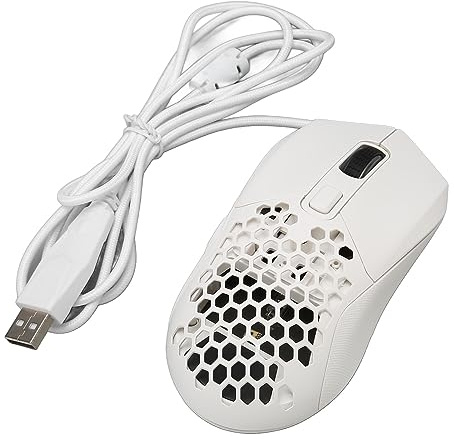 Elprico Kabelgebundene Maus, USB-kabelgebundene Computermaus mit Einstellbarer DPI, Ergonomisch, RGB-Hintergrundbeleuchtung, Programmierbare Tasten, 4,9 Fuß Kabel-Gaming-Maus für (Weiß)