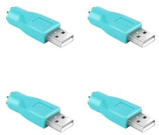 PS2 PS/2 hembra a USB macho adaptador para ordenadores PC Laptp ratón teclado USB macho a PS2 adaptador convertidor conector (color: 4 piezas)