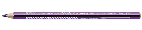 STAEDTLER Buntstifte Noris colour jumbo, ergonomische Dreikantform, bruchsichere und weiche Mine, Made from Upcycled Wood, intensiver Farbabstrich, 12 lavendel Buntstifte im Kartonetui, 188-6