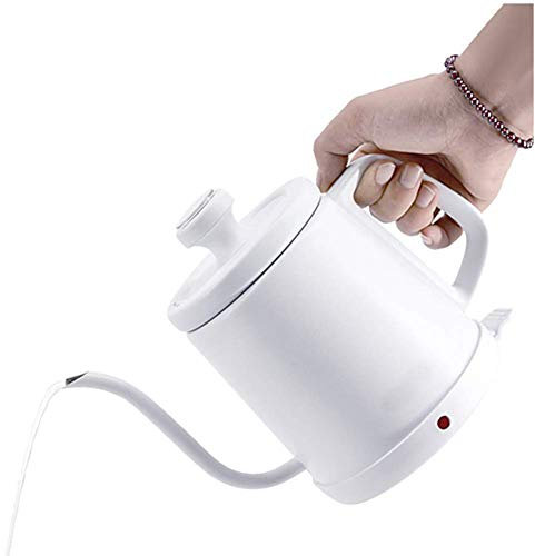 KANBUN Bollitore Elettrico Materiale in Acciaio Inossidabile Bocca Fine Bollitori Elettrici a Collo di Cigno Cordless Bollitura Veloce Silenzioso con Spegnimento Automatico, Bianco Presente