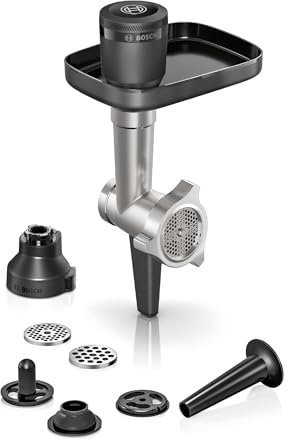 Bosch Series 6 MUZS6HA Hunting Adventure Set for stand mixer, Meat Mincer, Sausage Stuffer and 3 Discs, in Black/Silver