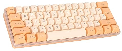 Yanmis Gaming-Tastatur, kabelgebunden, mechanische -Tastatur mit RGB-Hintergrundbeleuchtung, kompakte Tastatur mit 61 Tasten, für 11, 10, 8, 7, Vista, XP und OS X, Orange Gelb