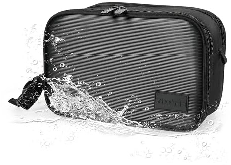 Kato Tirrinia Large Toiletry Bag for Men, Portable Travel Wash Bag, Water-resistant Shaving Kit for shower, Cosmetic Bag for Women, Wet and Dry Separation Dopp Kit Bathroom Gym Travelling (Black)