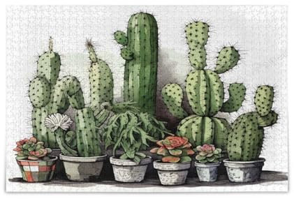 Kutsu Puzzle de plante de cactus de 1000 pièces pour enfants, adolescents, adultes, famille