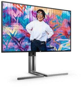AOC U27U3CV Graphic Pro - Monitor UHD Nano IPS da 27 pollici, altezza regolabile, altoparlante, HDR400 3840 x 2160, 60 Hz, 4K, 2X HDMI, DisplayPort, USB-C 96W PD, hub USB, Nero