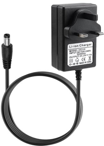 Massage Gun Charger Adapter Replacement, 25.2V 1A Universal Electric Massagers Battery Charger with LED Indicator, 3.3FT Uk Plug Power Supply Charger Wide Voltage Adaptability Charging