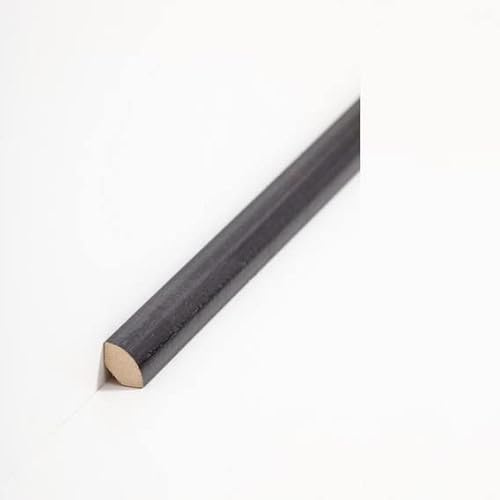 PROVISTON Lot de 10 plinthes quart de barres 14 x 14 x 2000 mm, en bois massif, noir, à coller, clipser, vis et clous, 20 m