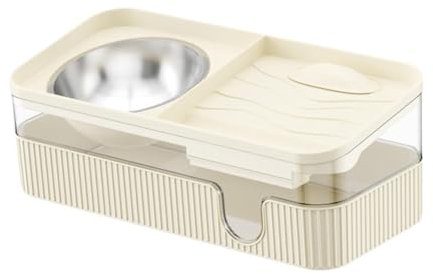 Fonowx Cat And Dog Food And Water Dispensers, Pet Drink Dispensers, Cat Food Dispensers, Cream