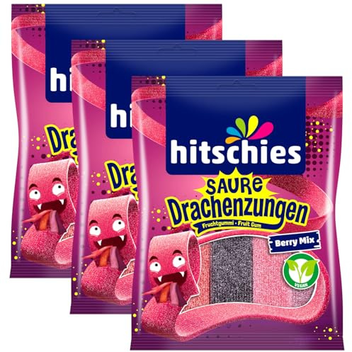 3x Hitschies Saure Drachenzungen Berry Mix (3x125g) (375g)