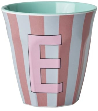 ReWu Rice Melmain Becher Medium Jungen - Buchstabe E - Kinderbecher Campingbecher Campnggeschirr Trinkbecher Melamingeschirr Bruchsicher BPA-Frei 250ml