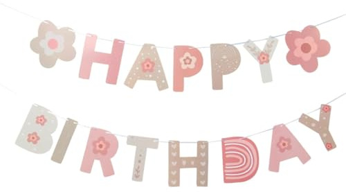 Happy Birthday Banner Margaritas Estilo Colgante Cumpleaños Feliz Cumpleaños Guirnalda 5 M Feliz Cumpleaños Banner Cartel para Fiesta de Cumpleaños Fiesta de Cumpleaños Banner