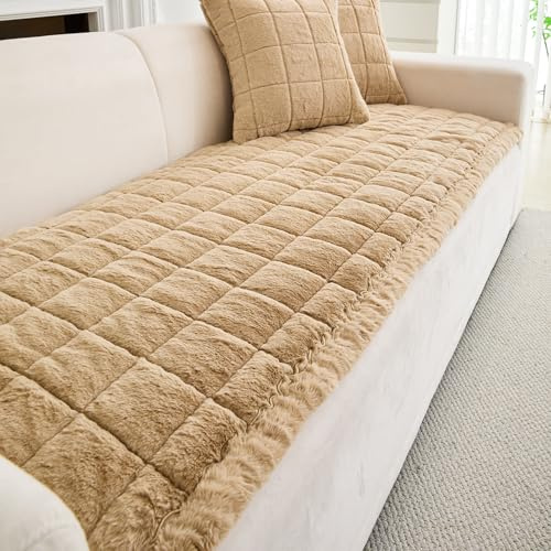 GKXLH Dick Sofa überzug - Neue Weiche Kunstmink-Samtplüsch Couch überzug, Universal Sofabezug 2 3 4 Sitzer, Rutschfeste Sofa Bezug Waschbar, Sofa Cover l form Möbelschutz für das Wohnzimmer (70x180cm)