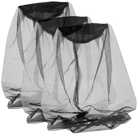WEKADRIN 3 pièces Chapeau Filet Moustiques Protection Respirante pour Activités Extérieures Conçu pour Camping et Randonnée Élastique et Accessoire Indispensable pour Amateurs de Plein Air