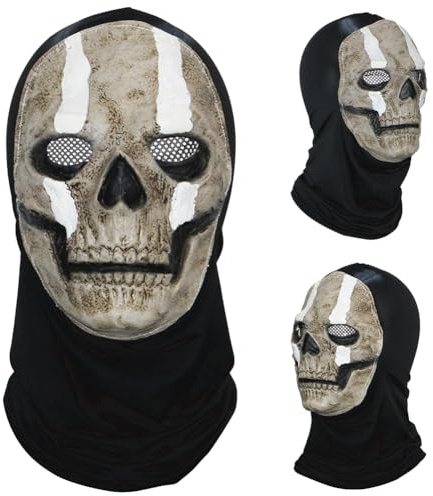 OZXVXZO Masques d'halloween,Masque Effrayant Latex Masque,Horreur Masque d'halloween,Masque de Crâne d'Halloween,Convient aux Fêtes d'halloween et aux Mascarades, Accessoires de Cosplay(Demi-Visage)