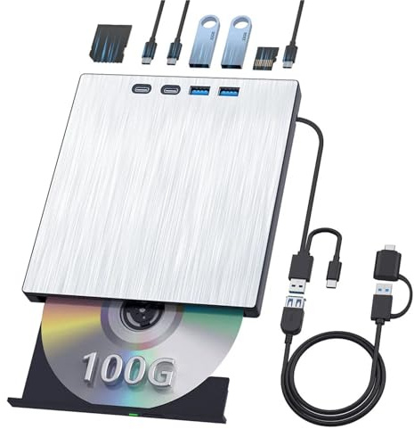 Graveur Blu-Ray 3D Externe Portable USB 3.0 Compatible M-Disc 100 Go for Windows et Mac OS