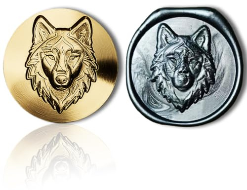 Mceal Wachssiegel-Stempelkopf, 3D-Prägemotiv für DIY-Bastelarbeiten, Hochzeitseinladungen, Geschenkverpackung, Tier- und Wildtier-Sammlung Wolf