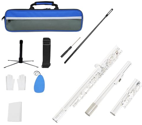 16-Tasten C Flöte Mit Geschlossenem Loch Für Schüler Holzblasinstrument Reinigungsstab Und Tuch Für Anfänger Einfach Zu Spielen Professionell Horizontal Taschen Reinigungstuch Stick