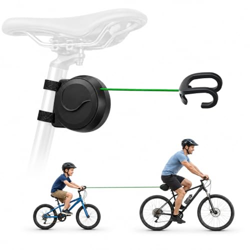 AURORIONCG Abschleppseil Fahrrad Kinder, 2,2 m bis 2,5 m, verbesserter Haken, passend für Lenker bis Ø 3 cm, Zugseil für Kinderfahrrad, MTB & E-Bike, ideal für Steigungen & Familientouren