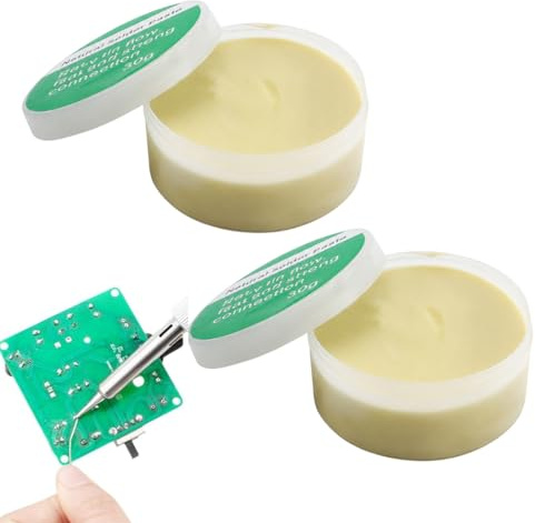 EBHO 2 Pezzi 30g Nucleo di Colofonia Pasta Saldante Stagno Senza Piombo, Pasta Saldante No Clean Flussante Ecologica, per Saldatura Elettrica, Saldatura, Fai da te
