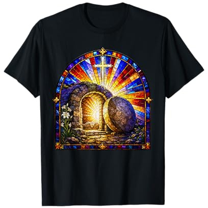 Resurrección Tumba Vacía Cruz Catedral Mosaico Arte Fe Camiseta