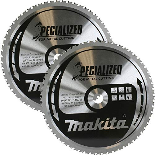 Makita B-09765 305mm x 60T x 25.4mm Metal Cutting Circular Saw Blade Pack of 2
