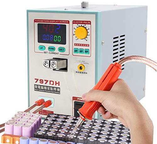 Hanchen Punktschweißgerät 3,8kW für Akkus mit Kühlsystem und LED-Anzeige Tragbar Batterie Schweißgerät Spot Welder 2 in 1 für 18650 16430 22650 32650 Batterie 220V