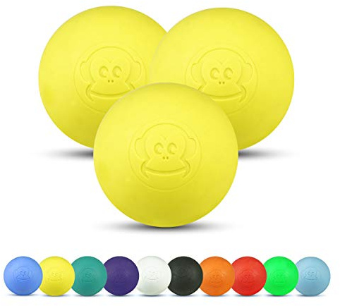 Captain LAX Massageball Original - Lacrosseball 3er Set, aus Hartgummi, mit den Maßen 6 x 6 cm geeignet für Triggerpunkt- & Faszienmassage/Crossfit