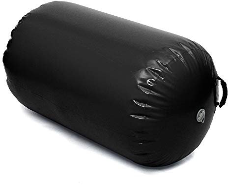 Luft Rollen Spur Zylinder Aufblasbar Gymnastik Stolpern Matte Luft Rollen Yoga Tumble Spur Fitness Übung Walze zum Heimgebrauch/Fitnessstudio/Taekwondo/Ausbildung/Cheerleading,Schwarz,120*65cm
