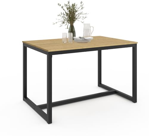 IDMarket - Table à Manger Rectangle Detroit 120 cm Design Industriel