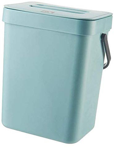Tubayia Poubelle suspendue, en plastique, corbeille à papier, pour cuisine, salle de bain, bleue, 5 l