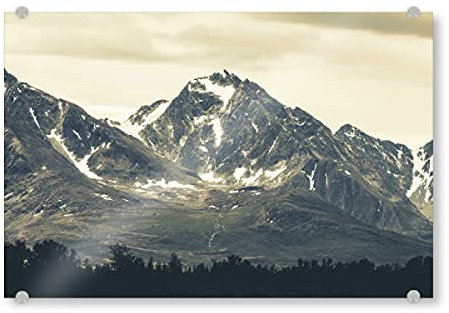 artboxONE Acrylglasbild 30x20 cm Natur Vintage Mountain Bild hinter Acrylglas - Bild Berg Berge berglandschaft