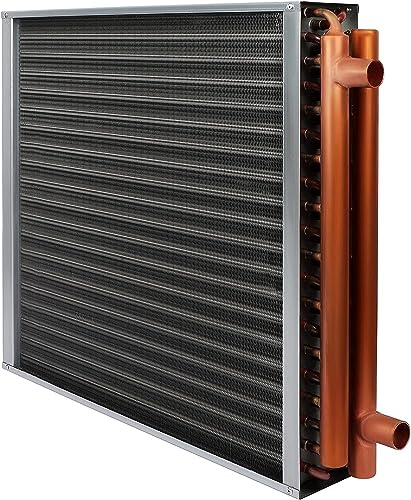 24x24 Heat Exchanger Water To Air , Forced Air Heating with 1 Copper Ports Hot Water Coil for Outdoor Wood Furnaces, Residential Heating