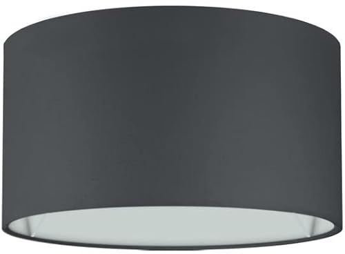 Wogati® Premium Lampenschirm | Ø40cm Höhe 25cm | Farbe: Schwarz | E14/E27 | rund | Baumwolle | für Stehlampen, Hängelampen, Tischlampen, Deckenlampen