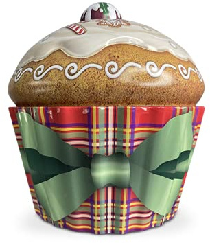 MediMuc Tarro de navidad para cupcakes – Caja de almacenamiento para galletas, lata – apto para alimentos – Vol. 1,5 l – Dimensiones: (diámetro x altura): 18,0 x 18,5 cm