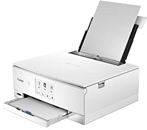 Canon PIXMA TS8351a Drucker Farbtintenstrahl Multifunktionsgerät DIN A4 (Scanner, Kopierer, 4.800 x 1.200 dpi, 6 separate Tinten, USB, WLAN, AirPrint, Duplexdruck, 2 Papierzuführungen, 5 GHz), weiß