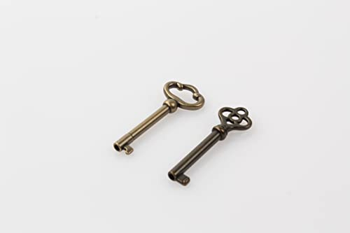 Generic Skelettschlüssel KY-2AB und KY-3AB Antik Messing überzogen Hohlschaft alte Schlüssel für Schränke, Türen, Schränke usw