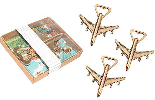 Lodokdre Paquete de 12 abrebotellas de avión, caja de , avión de viaje, abrebotellas de cerveza, de fiesta, boda, cumpleaños, decoraciones