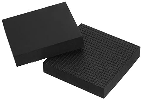 PATIKIL Plant Pot Feet 2x2x0.4 Inch, 6 Pack Invisible Riser Non-slip Rubber Square for Outdoor Garden Patio Deck Flower Planters, Black