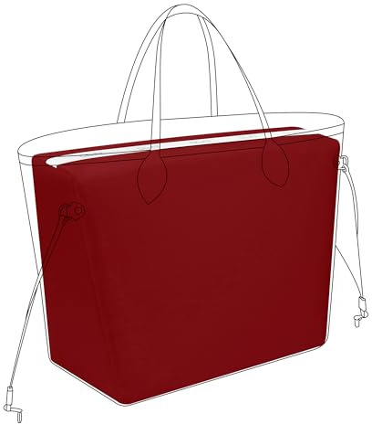 DGAZ Taschenformer Einsatz, Tasche Shaper Einsatz für LV Neverfull PM/MM/GM, Satin Tascheneinsatz für Damen Handtasche (Rouge casaque, Neverfull GM) | Luxuriöser Satinbezug, Hochwertiger Memory-Schaum, Elegante Formstabilität