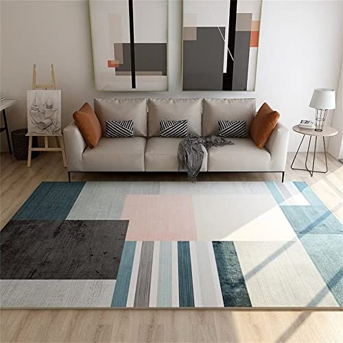 DJHWWD Zimmer deko Teenager küche Teppich Moderner rechteckiger Blauer Schlafzimmerteppich rutschfest und Abriebfest Gaming 200X250CM