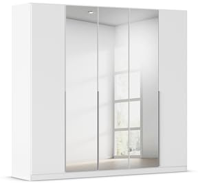 Rauch Möbel Alabama, Kleiderschrank, Farbe Weiß, Breite 226 cm | Schrank, 5-türig, mit Spiegel, Zubehör Superior, für Schlafzimmer, Kinderzimmer, Homeoffice, Garderobe, Flur