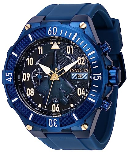 Invicta Aviator 39893 Herren Uhr - Wasserdicht - Analog - Quarzuhrwerk - Edelstahl mit blauen zifferblat - 50mm